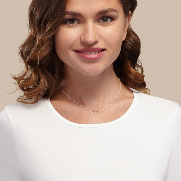 Sterling Silver Minimalist Cross Necklace - Picture 4 of 4